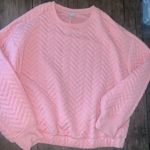 size L quilted pullover sweater